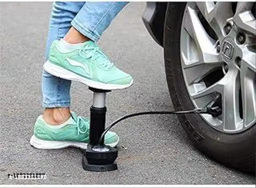 FamosCo Prime High Pressure Foot Air Pump | Cycle Tyre Inflator with Extra Needle & Valve | Portable Air Pump